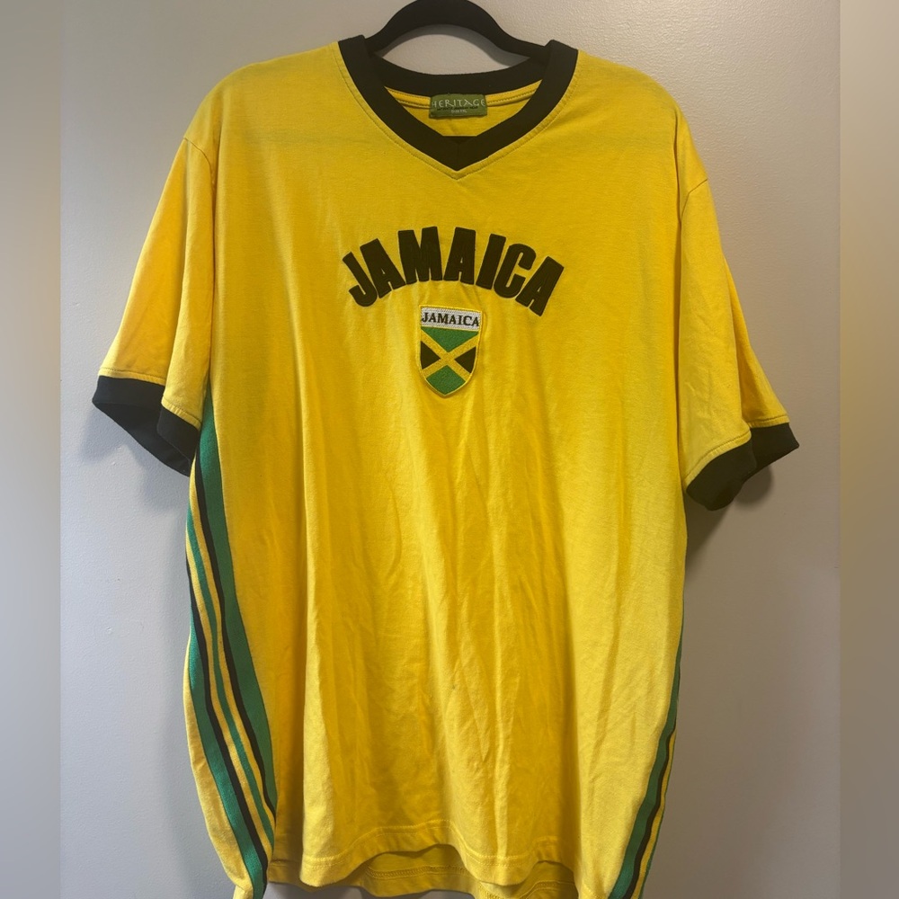 Heritage Yellow and Green Jersey with Jamaican Flair